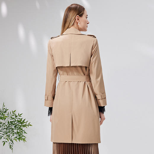 EITIE爱特爱秋季新款气质时尚翻领收腰显瘦百搭风衣外套6704411 商品图4