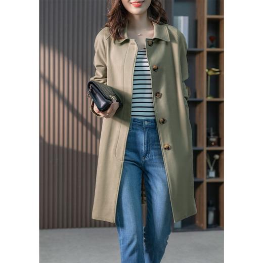 【现货7天】中长款风衣外套女秋2023新款韩版英伦风时尚气质休闲显瘦大衣 商品图1
