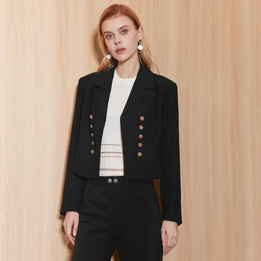 EITIE爱特爱秋季新款翻领洋气显瘦短款外套7103809 商品图2