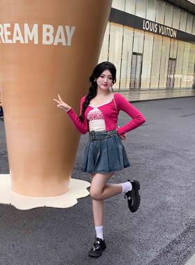 显白的玫红色上衣，我先GET啦~