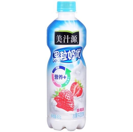 美汁源果粒奶优水果牛奶饮料草莓味450ml 商品图0