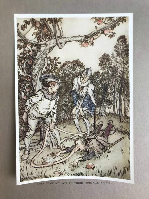 1917年 小弟弟和小姐姐及其他格林童话集 鬼才拉克姆13幅彩色手工贴图与大量黑白插图 布面精装16开 商品图11