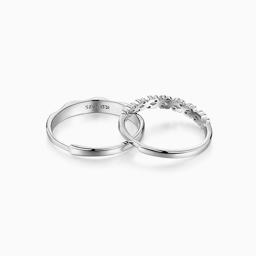 KADER卡蒂罗 花之恋 浪漫小众设计戒指 镶钻S925银 对戒 男女同款情侣款 商品图3