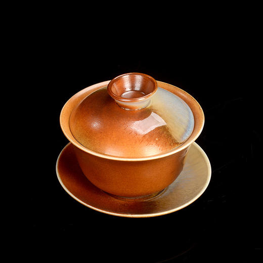 「轻奢复古风！三才碗」陶瓷功夫茶具 盖碗窑变三才碗单个柴烧家用盖碗柴窑茶杯餐饮用具 商品图2