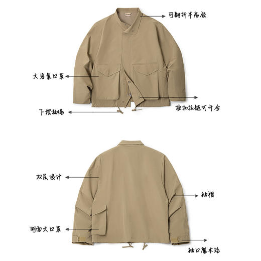 工装优选 美式复古M65夹克多口袋翻领阿美咔叽宽松卡其色外套男秋 商品图1