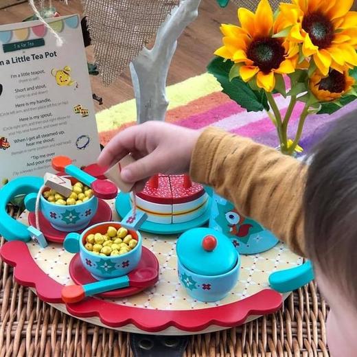 djeco儿童厨房过家家茶具套装下午茶女孩仿真玩具3岁木质茶壶茶 商品图2