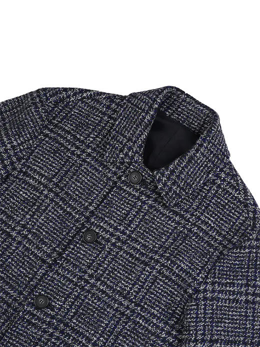 callisto蓝色棉羊毛混纺翻领大衣 FRFEC130C 商品图1