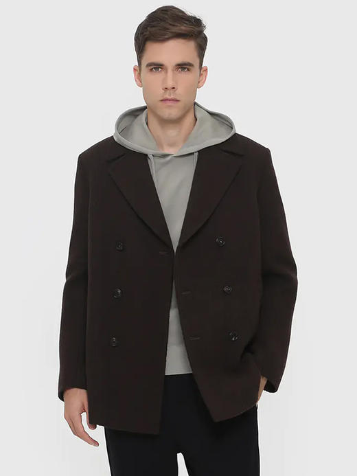 callisto咖色羊毛混纺大衣 FRFEC040C 商品图0