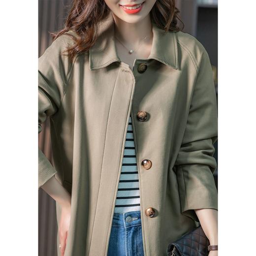 【现货7天】中长款风衣外套女秋2023新款韩版英伦风时尚气质休闲显瘦大衣 商品图3