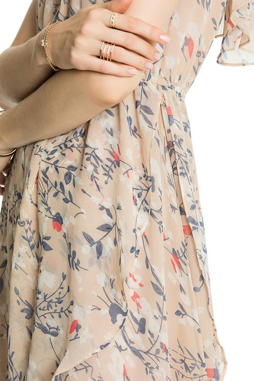 SUMMER & SAGE 米黄色不规则印花长裙 3316 商品图4