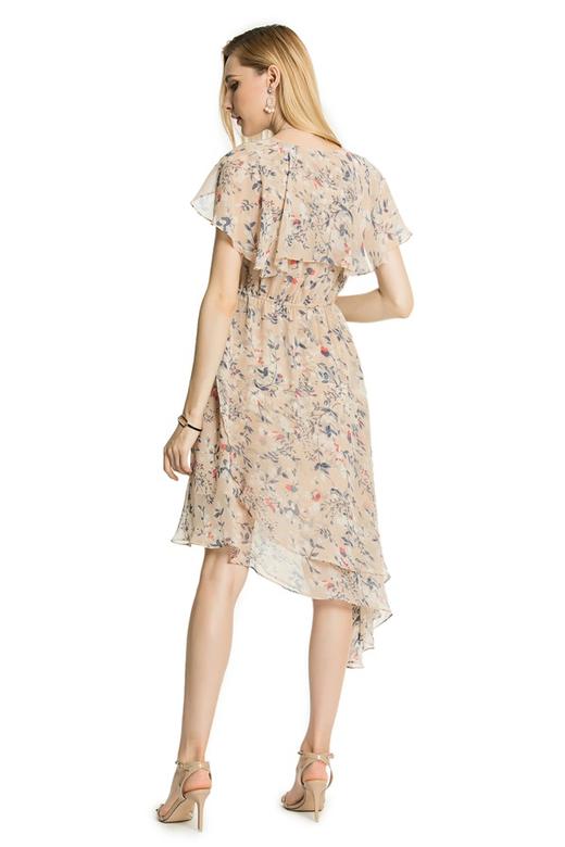 SUMMER & SAGE 米黄色不规则印花长裙 3316 商品图3