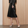 EITIE爱特爱秋秋季新款时尚复古显瘦简约百搭高腰皮裙半身裙皮裙7193801 商品缩略图1