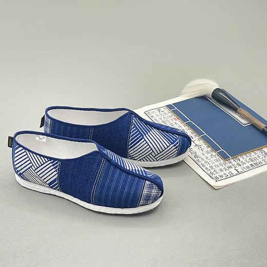 内联升男鞋手工单鞋千层底大内联升崇明土布之沙洲夹鞋DN8533 商品图4