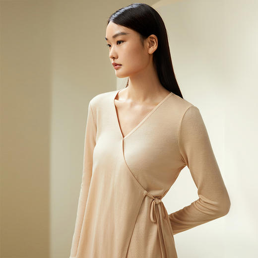 【暖暖家居服】绵羊毛桑蚕丝衣裤套亲肤软糯长袖保暖家居服女金三塔  YZFDD202 商品图1