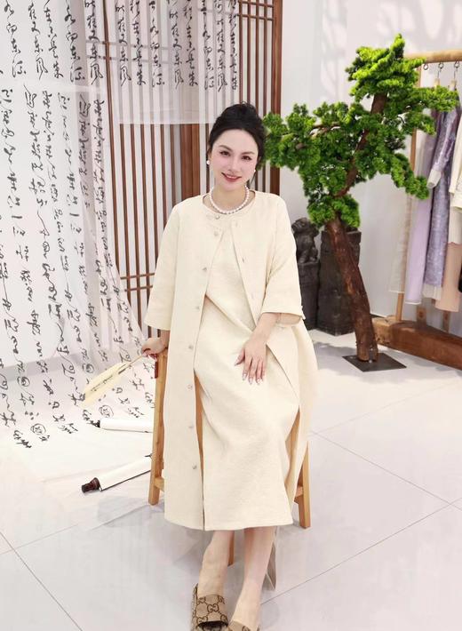 【线上专属】开衫+无袖连衣裙（21705238+21718235厚-玉色） 商品图0