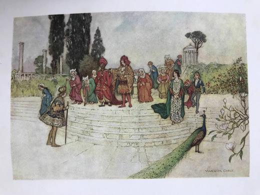 1911年 巴西耳《五日谈故事集》 戈布尔32幅彩色插图 漆布精装16开 商品图2