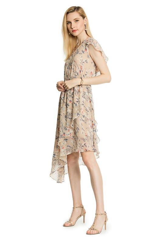 SUMMER & SAGE 米黄色不规则印花长裙 3316 商品图2