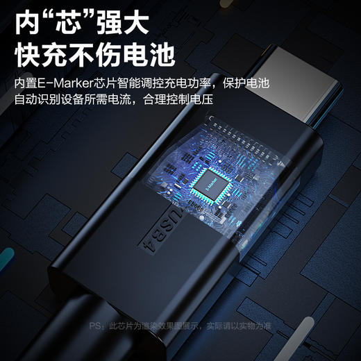 品胜 240W USB4数据线0.5m/1m 双Type-C快充数据线/支持PD3.1快充协议/48V/5A 240W闪速输出 商品图3