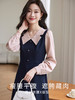 【年终特卖】熙世界撞色假两件连衣裙女时尚复古高级感气质收腰裙子2025秋款 商品缩略图2