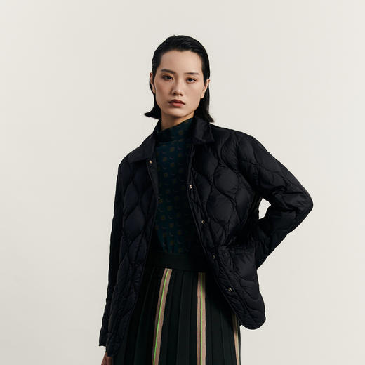 谜底短款羽绒服女2023秋季新款时尚简约两面穿轻薄羽绒233MY0955 商品图3