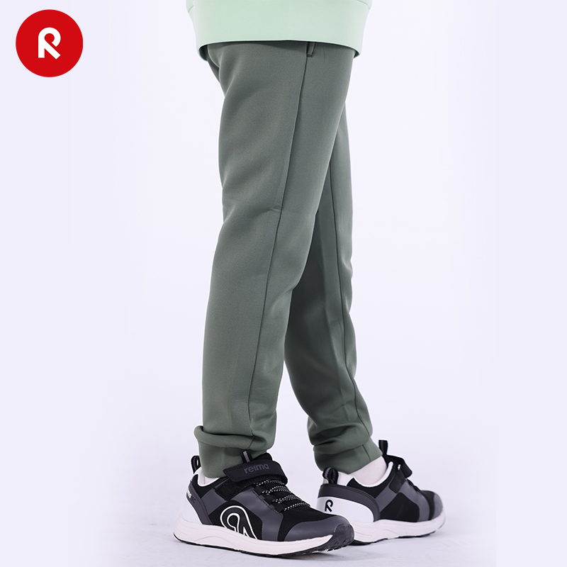 reima儿童大童吸湿速干束脚长裤子秋款太空棉弹力运动裤