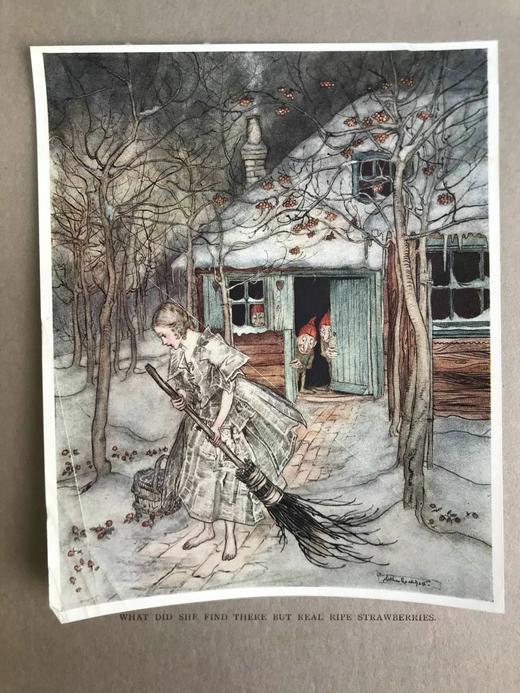 1917年 小弟弟和小姐姐及其他格林童话集 鬼才拉克姆13幅彩色手工贴图与大量黑白插图 布面精装16开 商品图12