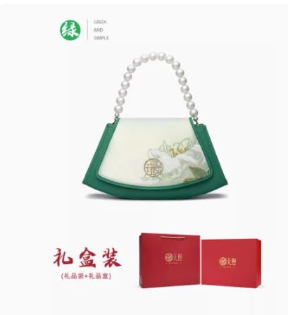 映水芙蓉中国风大气刺绣，旗袍妈妈包手提单肩斜挎包TX-P120446 商品图1