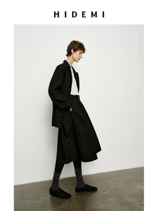 HIDEMI 小男孩系列巴恩风口袋短款斜纹风衣套装 外套/8分裤 商品图13