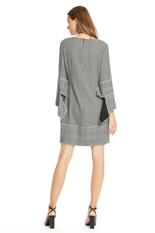 EMC亿美丞 格纹喇叭袖连衣裙 3648 商品图3