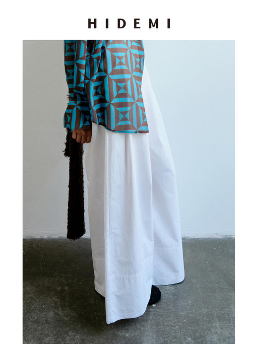 HIDEMI 高腰立体剪裁压褶花苞式阔腿裙裤阔腿裤 商品图2