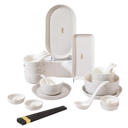 德铂Debo 马格德堡 (陶瓷套装)碟碗勺筷28件套 DB-85 商品图0