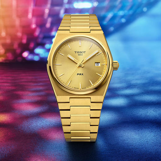【时计廊】天梭（TISSOT）瑞士手表 PRX超级玩家系列腕表 酷飒金女表T137.210.33.021.00 商品图0