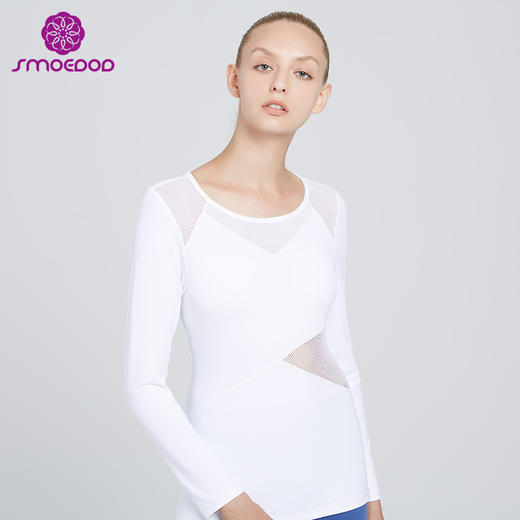 【清仓】水沐伊朵秋冬瑜伽服女性感透气漏背瑜珈服长袖 商品图3