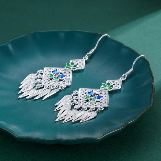 子佩集S990银【微雨蝶影】耳环【MXEH009】花丝2308 商品图3