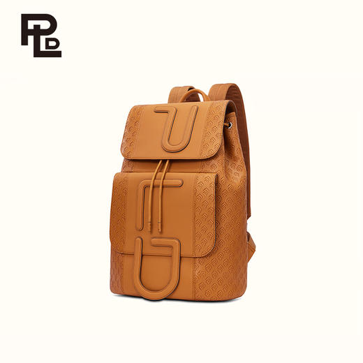 保兰德PLD东方雅奢经典系列45度压纹头层牛皮大容量休闲背包体制内通勤中国包IKON智慧双肩包 商品图3