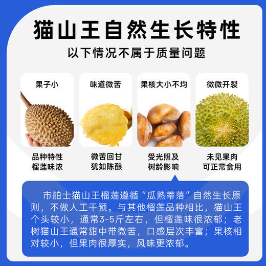 马来西亚彭亨州猫山王 新鲜水果液氮冷冻保鲜带壳榴莲D197整个 商品图3