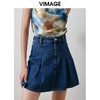 VIMAGE纬漫纪秋季新款设计感高腰百褶裙裤V2005615 商品缩略图2