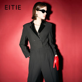 EITIE爱特爱秋季新款时尚干练职业通勤翻领显瘦连体裤女7107829