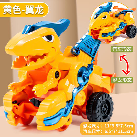 【惯性撞击变形玩具】恐龙汽车模型，碰撞变身车，儿童男孩霸王龙战车li 商品图14