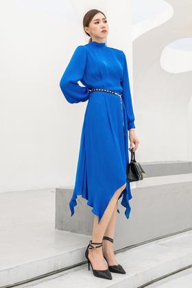 NOIR 不规则后方系带连衣裙 3725