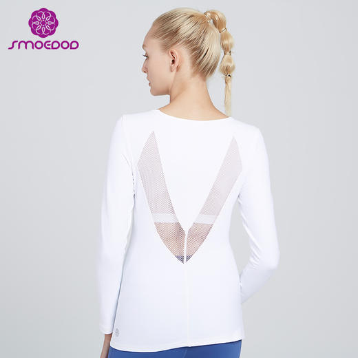 【清仓】水沐伊朵秋冬瑜伽服女性感透气漏背瑜珈服长袖 商品图4