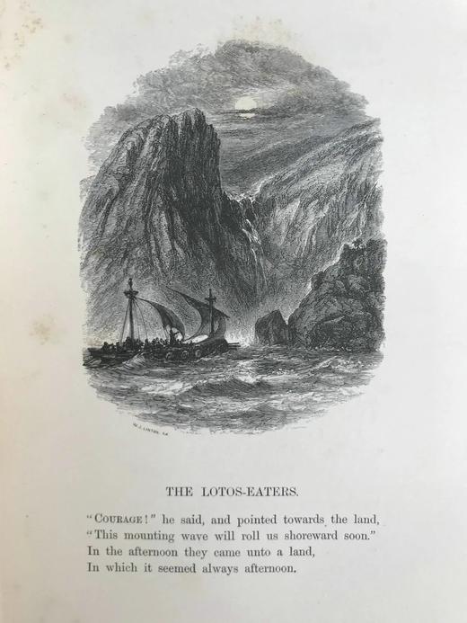1864年 丁尼生诗集 50余幅插图 漆布精装大32开 商品图7