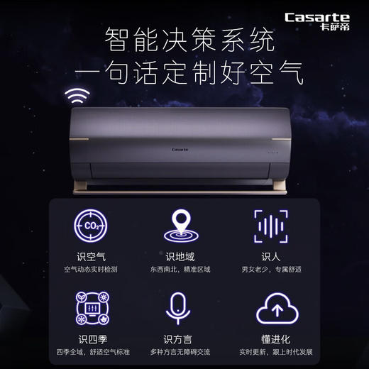【卡萨帝CAS3516BAA(81)VU1】卡萨帝（Casarte） 1.5匹 星云 离子洗空气技术 复合软风 壁挂式空调挂机 商品图1