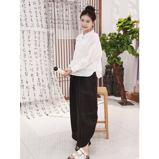 【抖音专属】中式斜襟小衫（23810453B-山矾） 商品图2