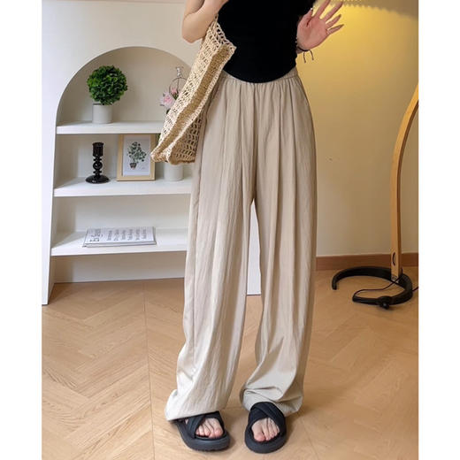 基础款丨山本裤慵懒风皱褶肌理感阔腿裤 商品图2