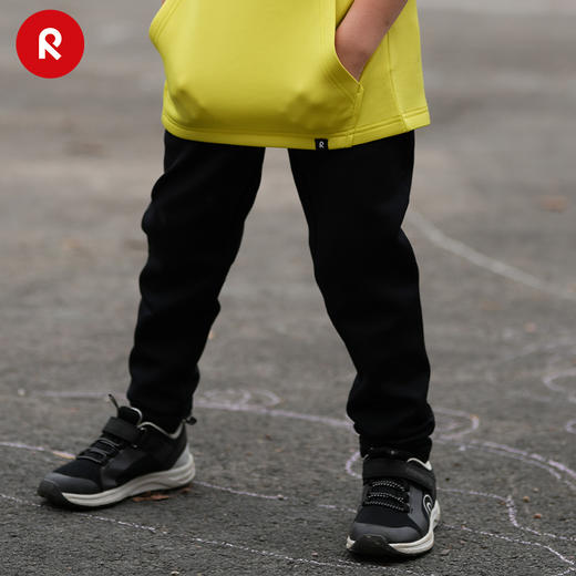 reima男女儿童裤子大童春秋新款弹力速干休闲裤黑色运动长裤 商品图2