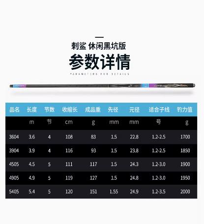 开沃精工将太刺鲨4.5H轻量大物版&6H休闲黑坑钓竿 商品图2