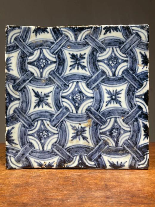 青花绘连环绳结纹瓷板地砖，顺丰包邮 商品图9