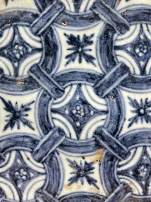 青花绘连环绳结纹瓷板地砖，顺丰包邮 商品图2