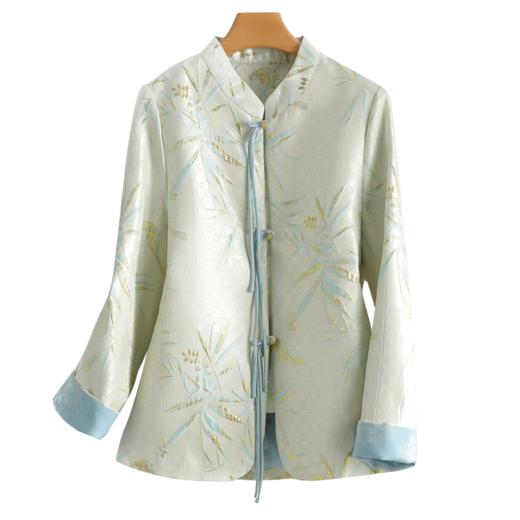 优雅复古风，提花烫金竹叶花短外套女HR-SYY2361-2 商品图8